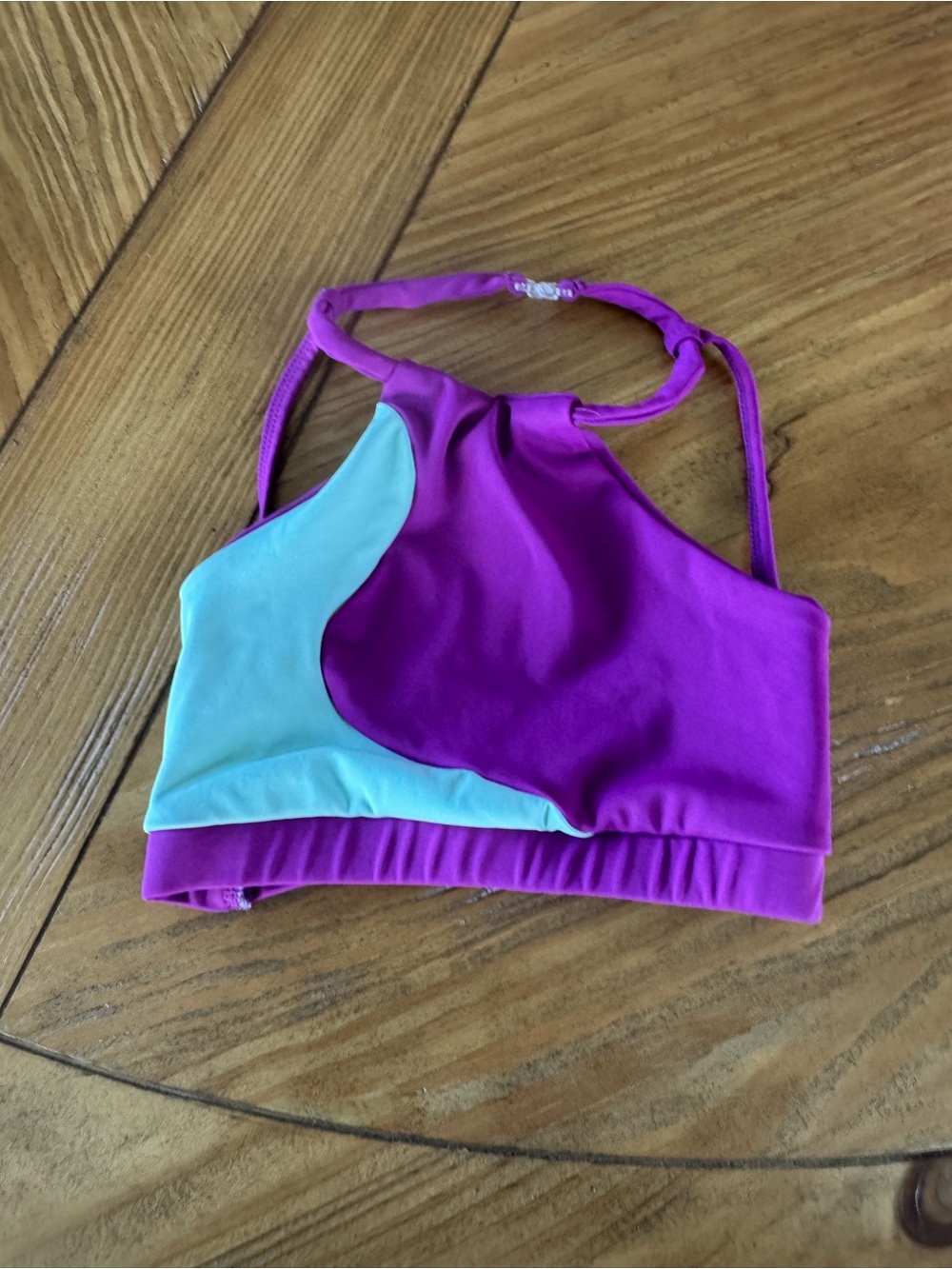 Girls Purple Dance Top with Aqua Accent